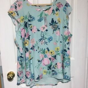 Floral Women's Top - Mint Green